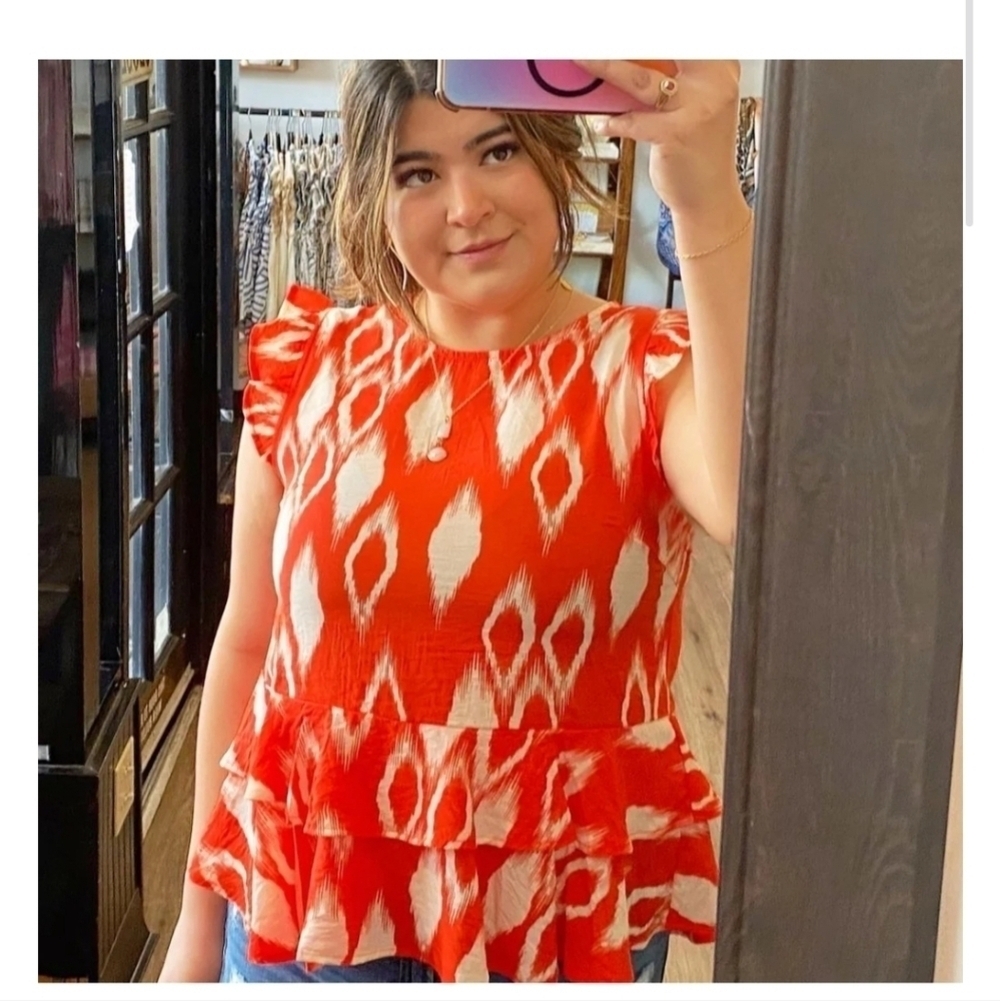 THML Paige Ruffle PrintedTop XSmall - Picture 2 of 10